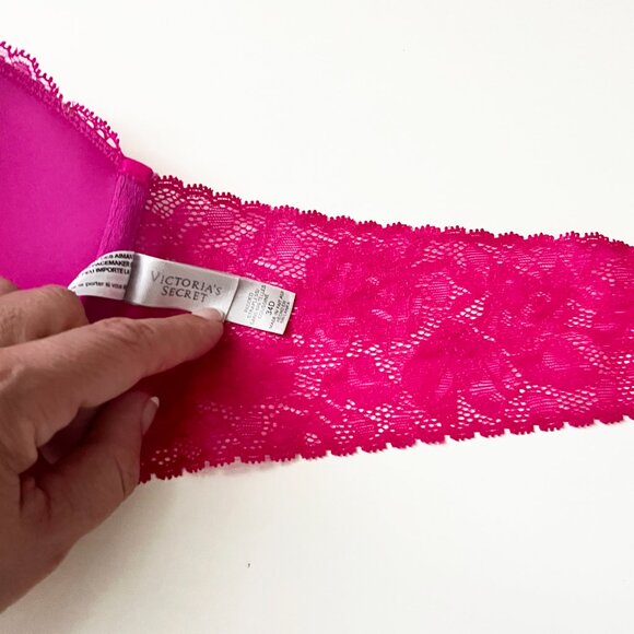 Victoria's Secret Strapless Pink Rhinstone Bra 34D -  Worn Once - Picture 5 of 5